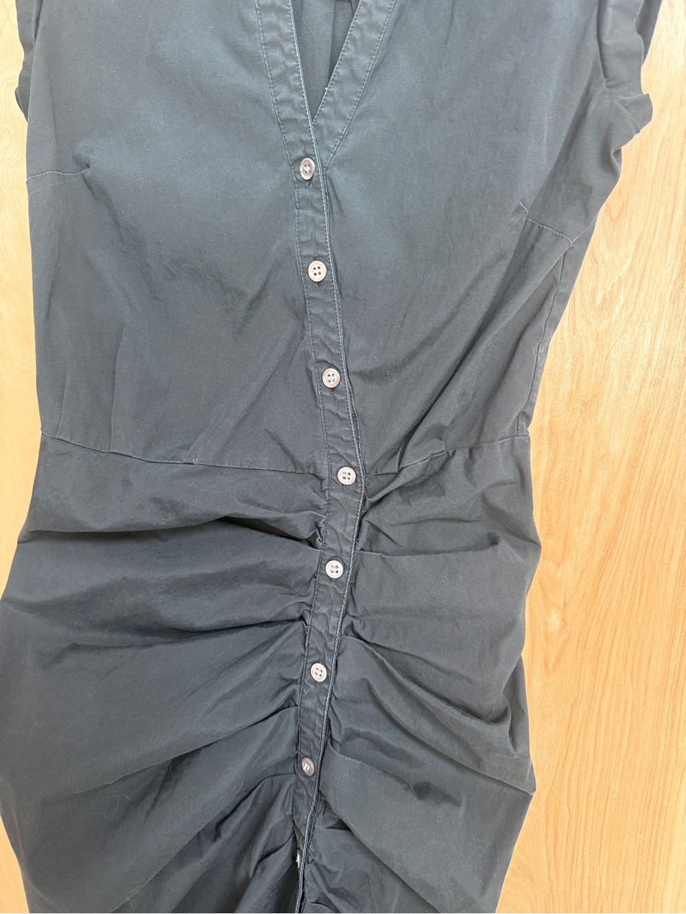 Veronica Beard Asymmetrical Ruched Shirtdress in Black (Size 2 & Size 4) - Picture 12 of 15